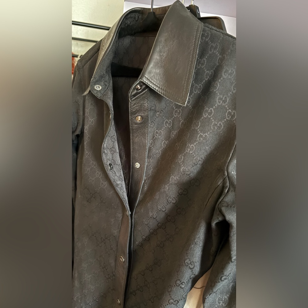 RARE Tom FORD Gucci GG Monogram and Leather Jacket/ Shirt